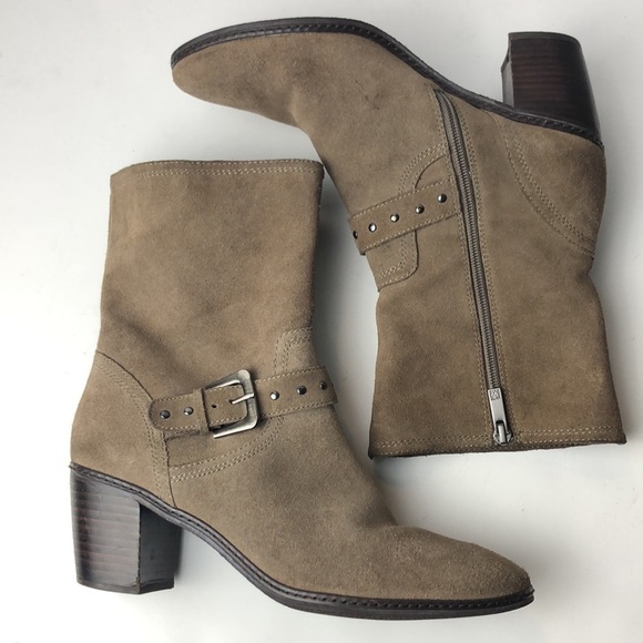 Anne Klein Brier Taupe Heeled Midi Boots 8 - Picture 8 of 15